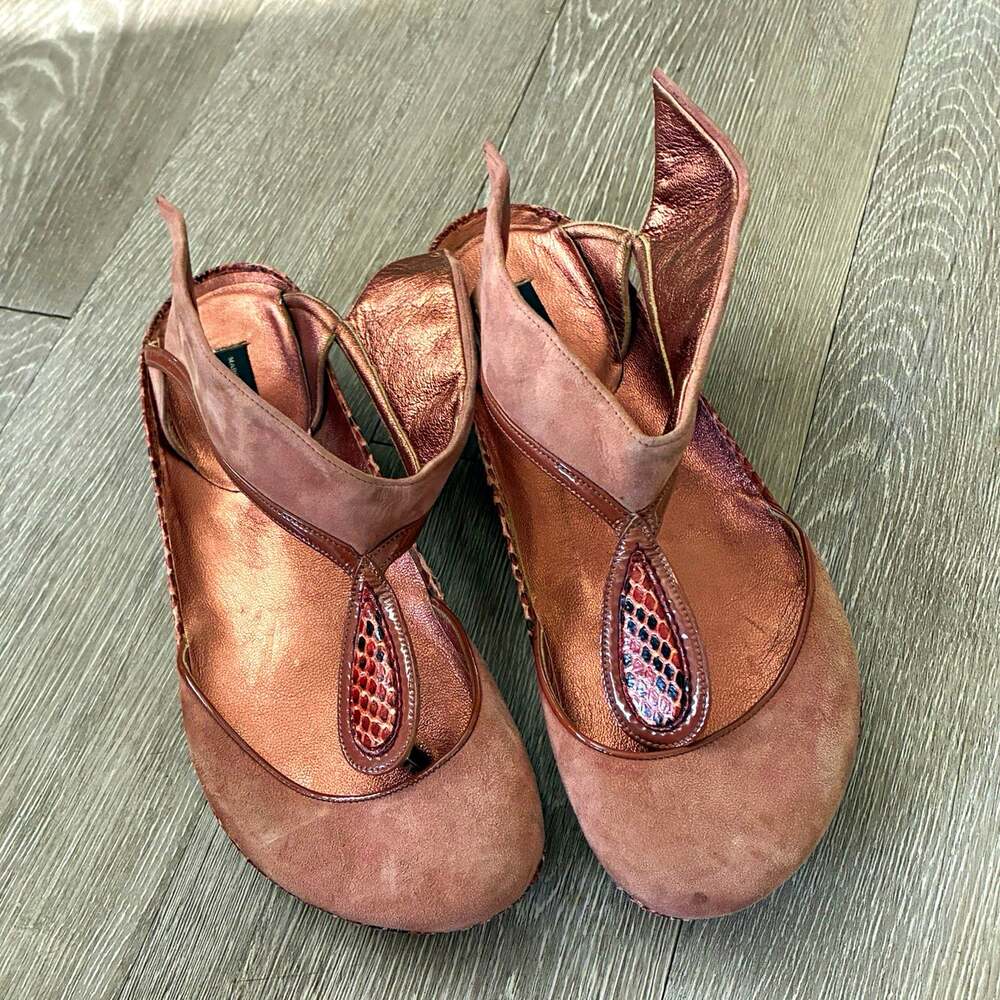Marc Jacobs RARE Vintage 2000s Y2K Archival Runway Flats Leather Snakeskin Wedge